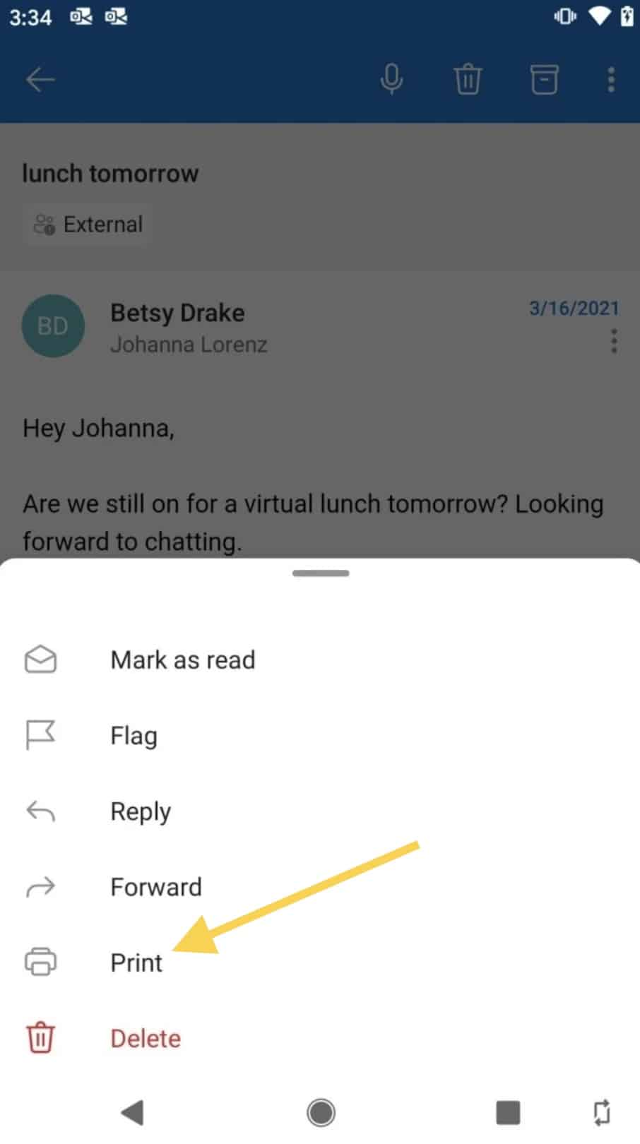 How To Print From Outlook App On Iphone